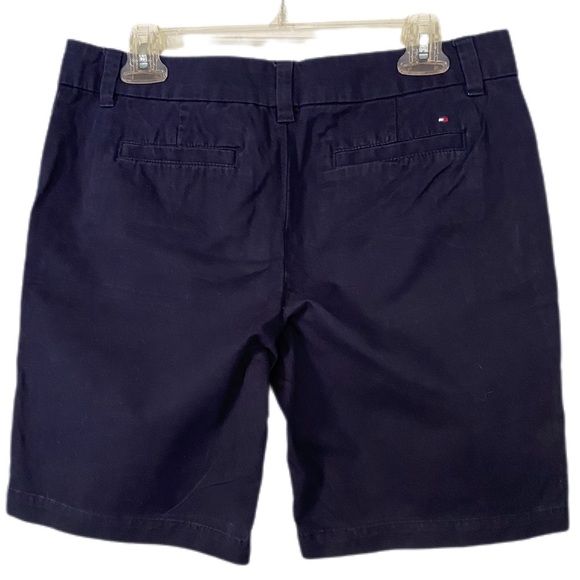 Tommy Hilfiger Chino Bermuda Shorts Navy Mid Rise Size 6 - Picture 2 of 11